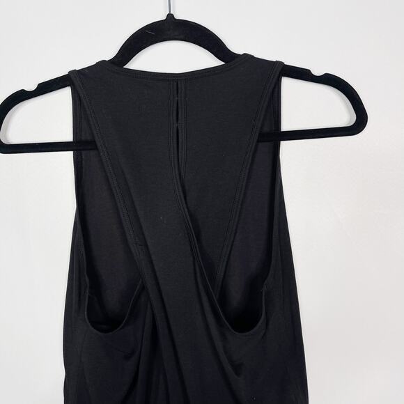 Athleta Small S Black Essence Vital Tie Back Tank Top Round Neck Workout Active - Picture 5 of 10